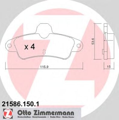 21586.150.1 ZIMMERMANN Brake System Brake Pad Set, disc brake