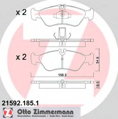 21592.185.1 ZIMMERMANN Brake System Brake Pad Set, disc brake