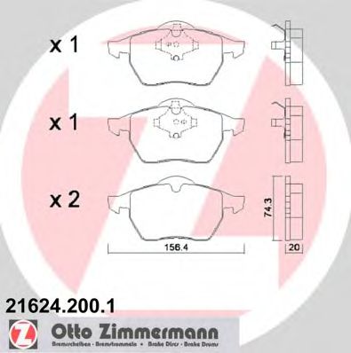 21624.200.1 ZIMMERMANN Brake System Brake Pad Set, disc brake