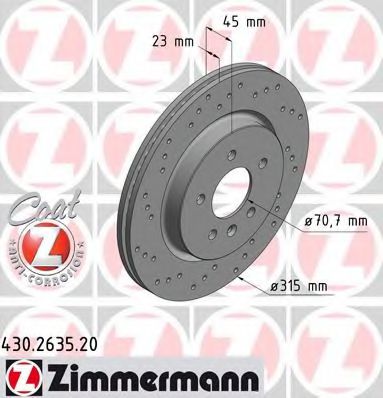 430.2635.20 ZIMMERMANN Brake System Brake Disc