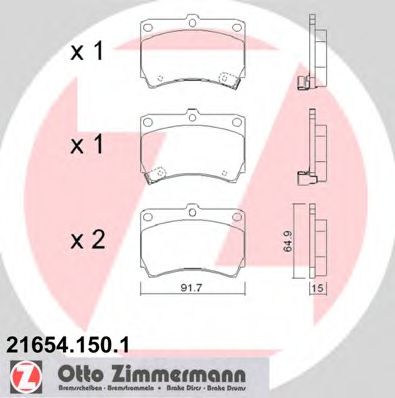 21654.150.1 ZIMMERMANN Brake System Brake Pad Set, disc brake