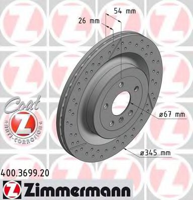 400.3699.20 ZIMMERMANN Brake System Brake Disc