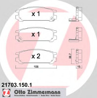 21703.150.1 ZIMMERMANN Brake Pad Set, disc brake