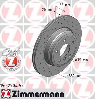 150.2904.52 ZIMMERMANN Brake System Brake Disc