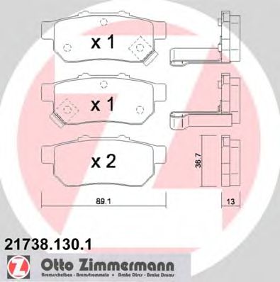 21738.130.1 ZIMMERMANN Brake System Brake Pad Set, disc brake