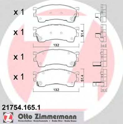 21754.165.1 ZIMMERMANN Brake System Brake Pad Set, disc brake