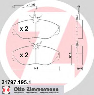 21797.195.1 ZIMMERMANN Brake Pad Set, disc brake
