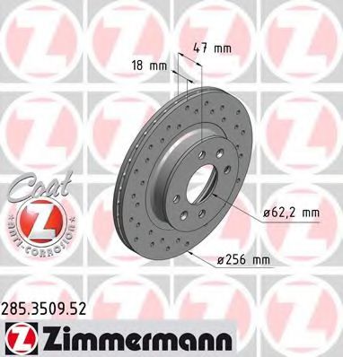 285.3509.52 ZIMMERMANN Brake System Brake Disc