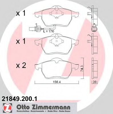21849.200.1 ZIMMERMANN Brake Pad Set, disc brake