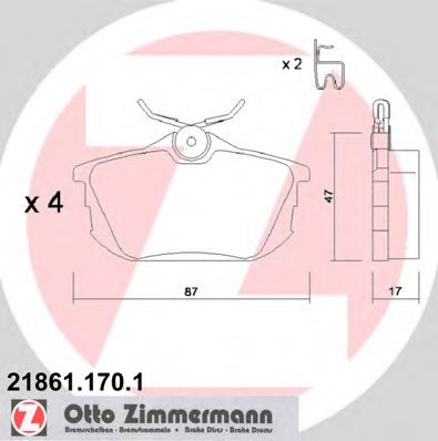 21861.170.1 ZIMMERMANN Brake System Brake Disc