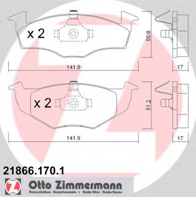 21866.170.1 ZIMMERMANN Brake Pad Set, disc brake