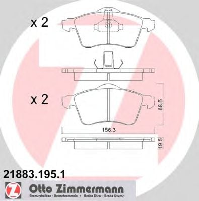 21883.195.1 ZIMMERMANN Brake System Brake Pad Set, disc brake