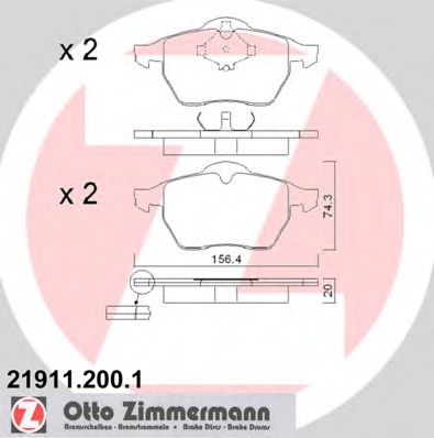 21911.200.1 ZIMMERMANN Brake Pad Set, disc brake
