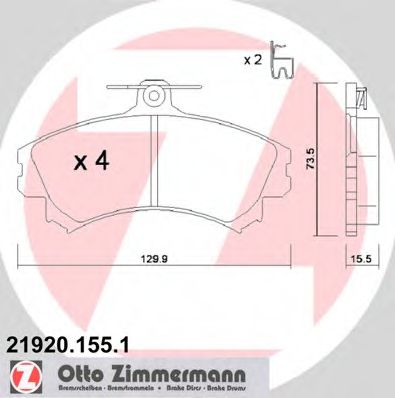 21920.155.1 ZIMMERMANN Bremsanlage Bremsbelagsatz, Scheibenbremse