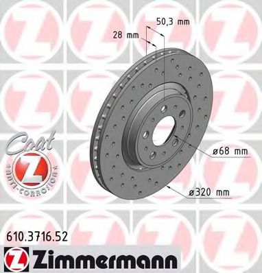 610.3716.52 ZIMMERMANN Brake System Brake Disc