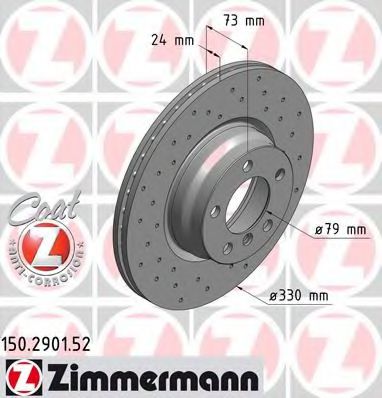 150.2901.52 ZIMMERMANN Brake System Brake Disc