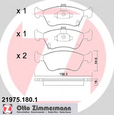 21975.180.1 ZIMMERMANN Тормозная система Комплект тормозных колодок, дисковый тормоз