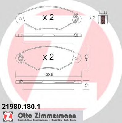 21980.180.1 ZIMMERMANN Brake Pad Set, disc brake