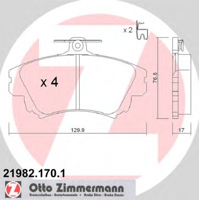 21982.170.1 ZIMMERMANN Brake System Brake Pad Set, disc brake