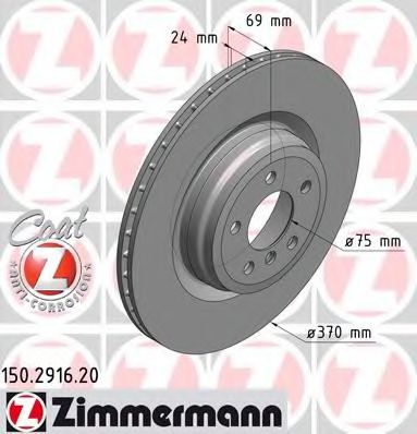 150.2916.20 ZIMMERMANN Brake System Brake Disc