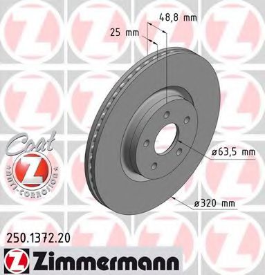 250.1372.20 ZIMMERMANN Brake System Brake Disc