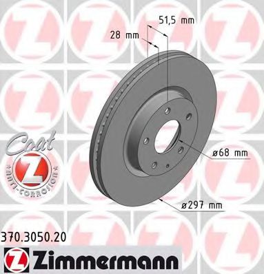 370.3050.20 ZIMMERMANN Brake System Brake Disc