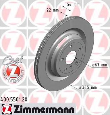 400.5501.20 ZIMMERMANN Brake System Brake Disc