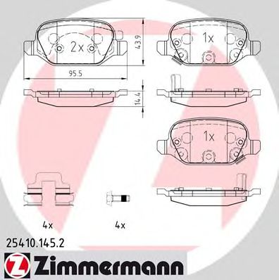 25410.145.2 ZIMMERMANN Тормозная система Комплект тормозных колодок, дисковый тормоз