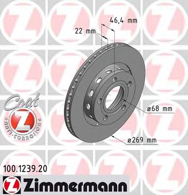 100.1239.20 ZIMMERMANN Brake System Brake Disc