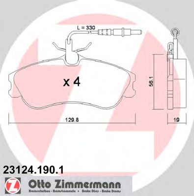 23124.190.1 ZIMMERMANN Brake Pad Set, disc brake