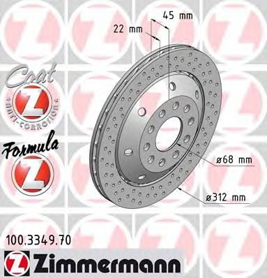 100.3349.70 ZIMMERMANN Brake System Brake Disc
