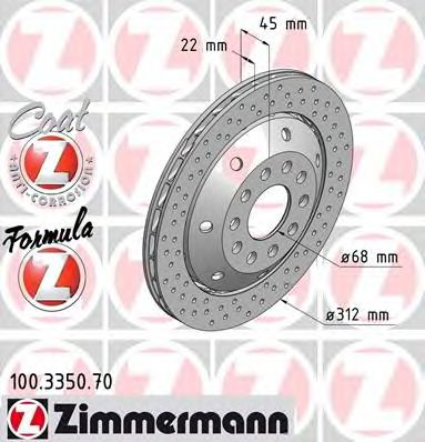 100.3350.70 ZIMMERMANN Brake System Brake Disc