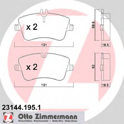 23144.195.1 ZIMMERMANN Brake System Brake Pad Set, disc brake