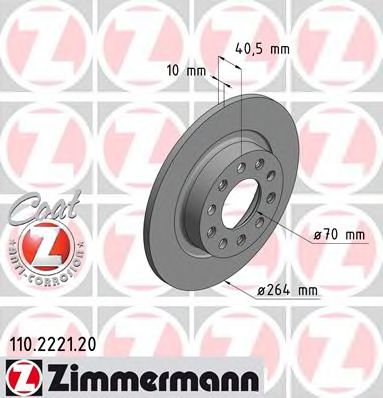 110.2221.20 ZIMMERMANN Brake System Brake Disc