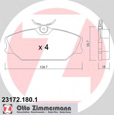 23172.180.1 ZIMMERMANN Brake System Brake Pad Set, disc brake