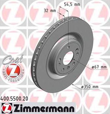 400.5500.20 ZIMMERMANN Brake System Brake Disc