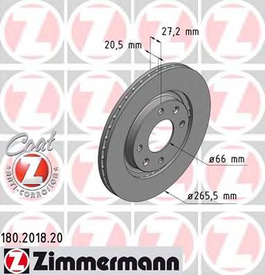 180.2018.20 ZIMMERMANN Brake System Brake Disc
