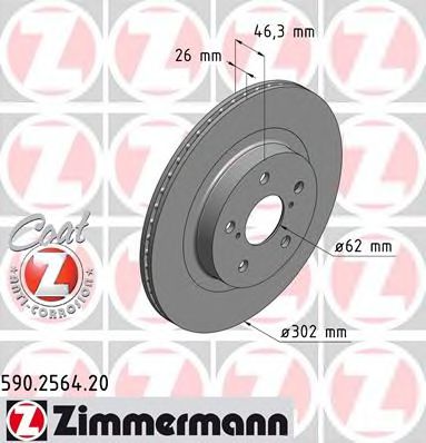 590.2564.20 ZIMMERMANN Brake System Brake Disc