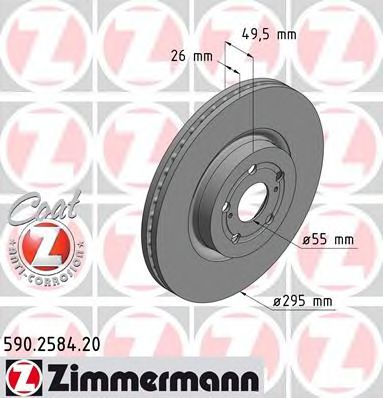 590.2584.20 ZIMMERMANN Brake System Brake Disc