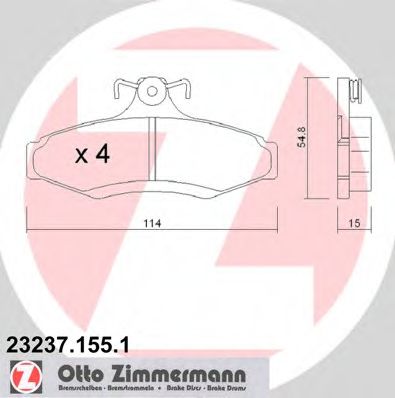 23237.155.1 ZIMMERMANN Brake System Brake Pad Set, disc brake