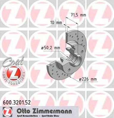 600.3201.52 ZIMMERMANN Brake System Brake Disc