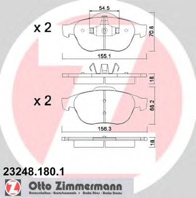 23248.180.1 ZIMMERMANN Brake System Brake Pad Set, disc brake