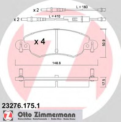 23276.175.1 ZIMMERMANN Brake Pad Set, disc brake