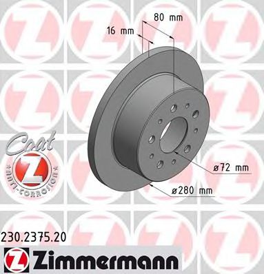 230.2375.20 ZIMMERMANN Brake System Brake Disc