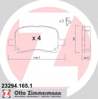 23294.165.1 ZIMMERMANN Brake Pad Set, disc brake