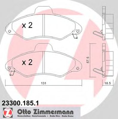 23300.185.1 ZIMMERMANN Brake System Brake Pad Set, disc brake