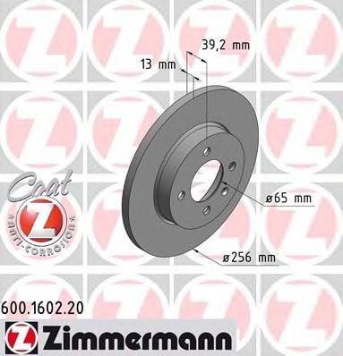 600.1602.20 ZIMMERMANN Brake System Brake Disc
