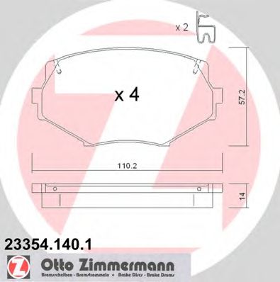 23354.140.1 ZIMMERMANN Brake Pad Set, disc brake