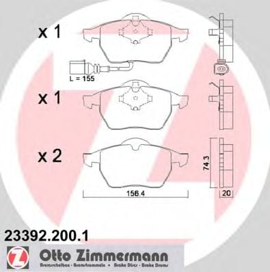 23392.200.1 ZIMMERMANN Brake Pad Set, disc brake