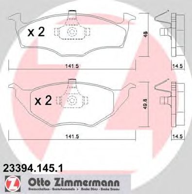 23394.145.1 ZIMMERMANN Brake Pad Set, disc brake